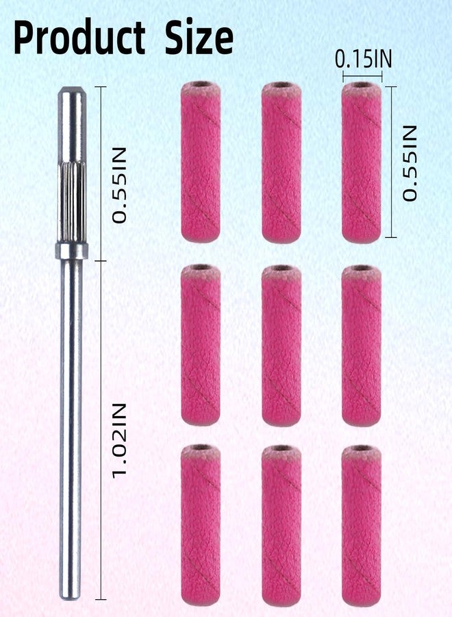 TKYZMS 100 Pcs (240 Grit Pink) Small Sanding Bands Nail Drill Bit,Nail Drill Bits,Extreme Fine Grit Mini Sanding Band,Nail Bits,Upgrade 3.1mm Mandrel Bits,Professional Nail Drill Bit for Acrylic Nails - Image 5